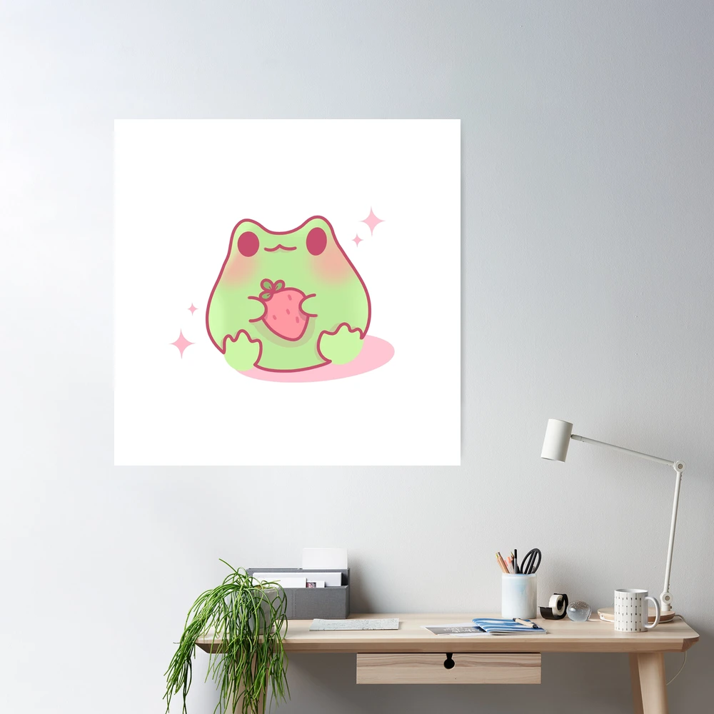 Cute Kawaii Frog Poster for Sale by Lauresx