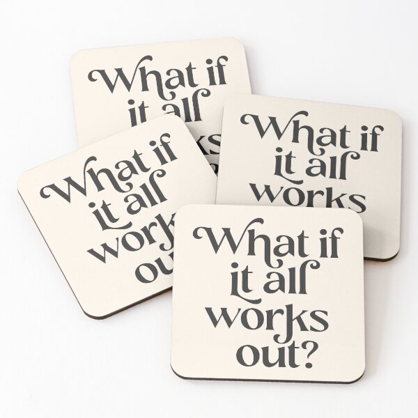 Item preview, What If It All Works Out in Black and Beige designed and sold by GraphicBicycle.