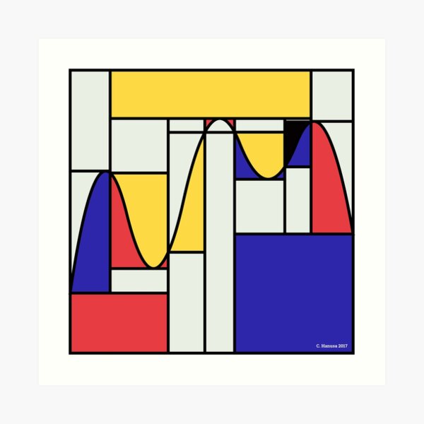 Riemondrian - Mathematical Art based on the work of Piet Mondrian Art Print