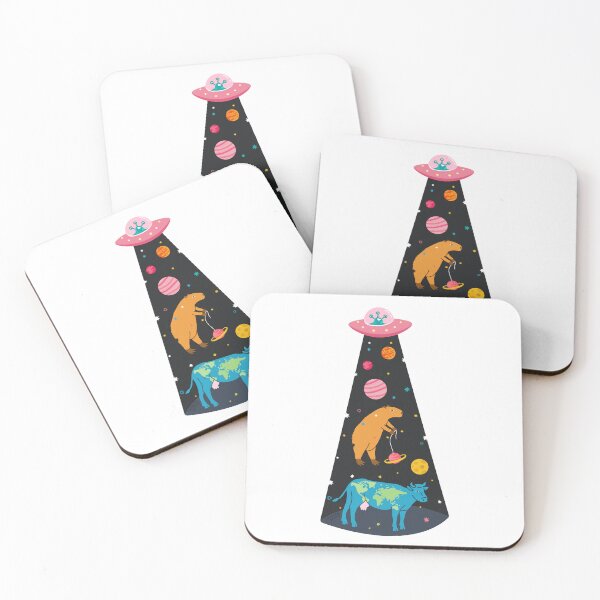 Item preview, Funny UFO, capybara and cow designed and sold by Capictures.