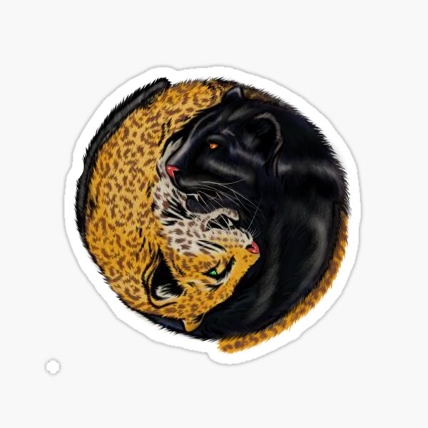 Aperçu de l'œuvre Yin Yang Symbol, Jaguar and Black Phanter, Big Cats  créée et vendue par dukito.
