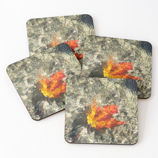 Item preview, Refraction Magic - Submerged Maple Leaf Abstracted by Mother Nature designed and sold by Georgia Mizuleva.