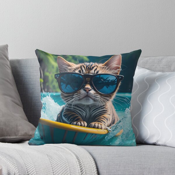 Item preview, A kitty surfing the waves designed and sold by magikman65.
