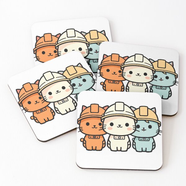 Item preview, Cute Builder Cats with the Hard Hats designed and sold by TheHellSong.