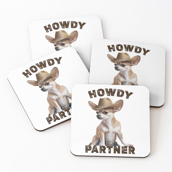 Item preview, Chihuahua Howdy Cowboy Western Howdy Partner Dogs Art designed and sold by TeeTopiaa.