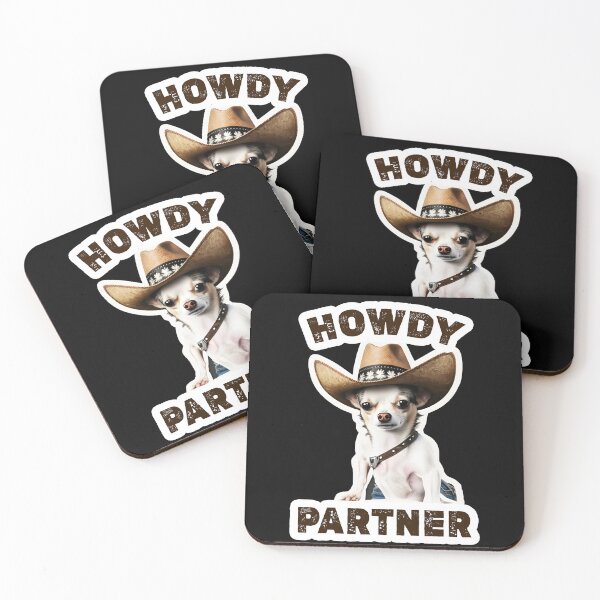 Item preview, Chihuahua Howdy Cowboy Western Howdy Partner Dogs Art designed and sold by TeeTopiaa.