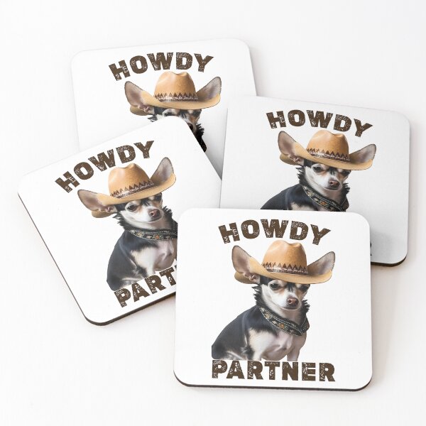 Item preview, Chihuahua Howdy Cowboy Western Howdy Partner Dogs Art designed and sold by TeeTopiaa.
