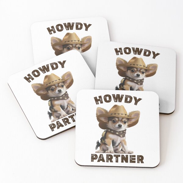 Item preview, Chihuahua Howdy Cowboy Western Howdy Partner Dogs Art designed and sold by TeeTopiaa.