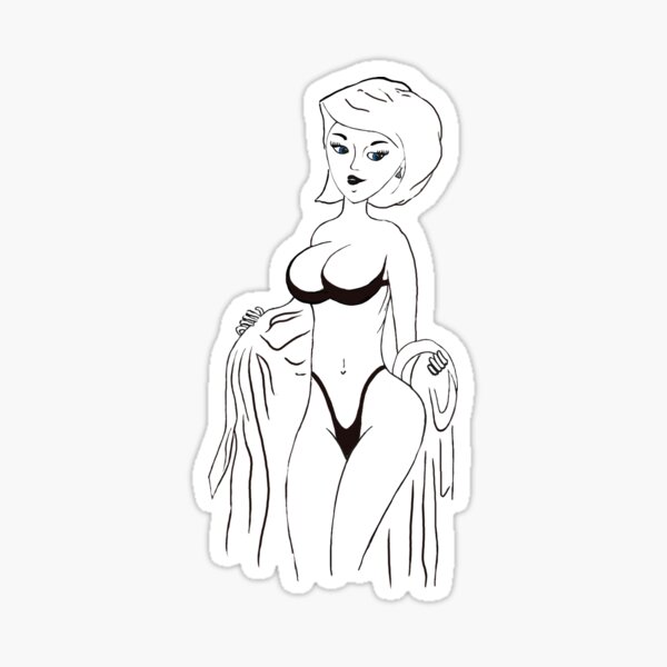 Ohh Sexy Sticker. Chat Reaction with Fem Illustration par