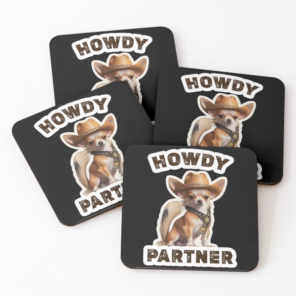 Item preview, Chihuahua Howdy Cowboy Western Howdy Partner Dogs Art designed and sold by TeeTopiaa.
