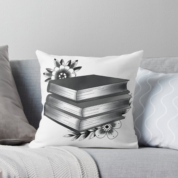 Aperçu de l'œuvre Pile de livre floral Old School noir et blanc créée et vendue par mxlanixxx.