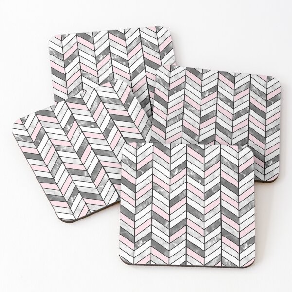Item preview, Pink Grey Marble Herringbone Pattern designed and sold by inspirationzgal.