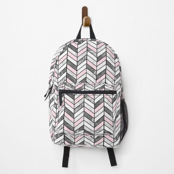 Item preview, Pink Grey Marble Herringbone Pattern designed and sold by inspirationzgal.