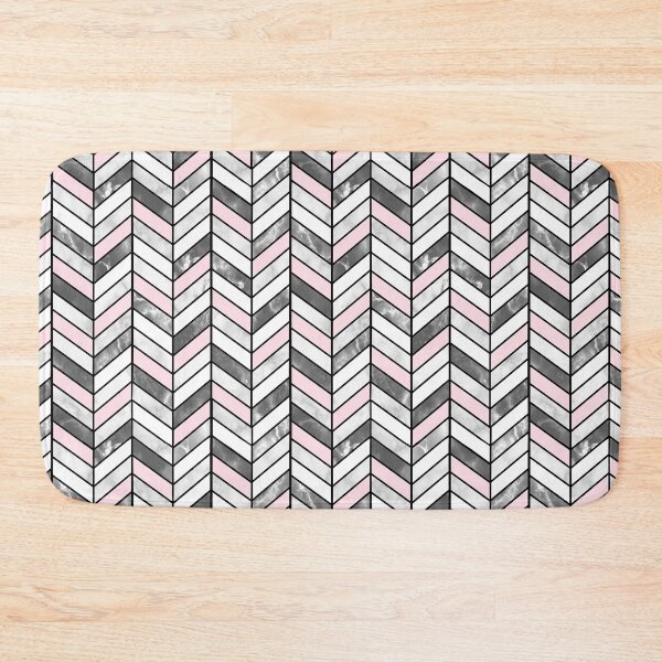 Item preview, Pink Grey Marble Herringbone Pattern designed and sold by inspirationzgal.