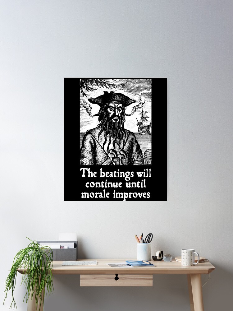 Piraten Flagge 90x152 Cm – „Die Schläge Gehen Weiter Bis Moral Sich Bessert“ Blackbeard Design