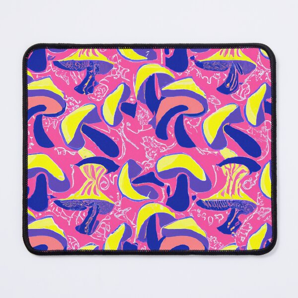 Item preview, Pink painted colorful mushrooms designed and sold by HappyTrippy.