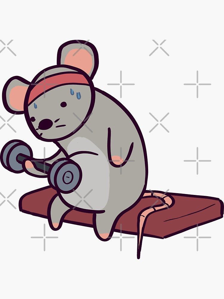 Cute Gym Rat Deadlifting Sticker for Sale by ThumboArtBumbo
