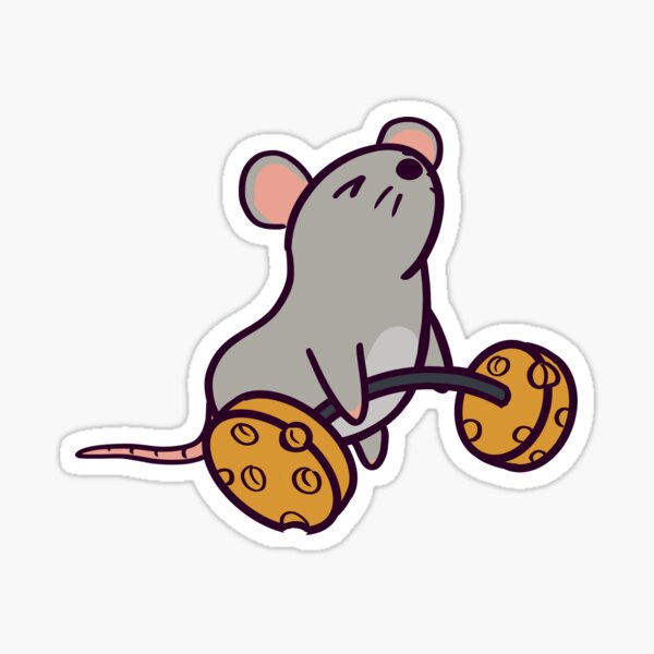 Cute Gym Rat Deadlifting Sticker for Sale by ThumboArtBumbo