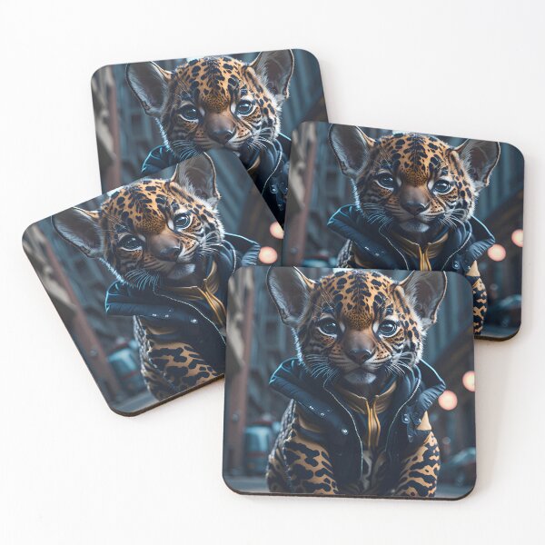 Item preview, A cute tiny hyper realistic baby jaguar, wearing hip hop clothes designed and sold by magikman65.