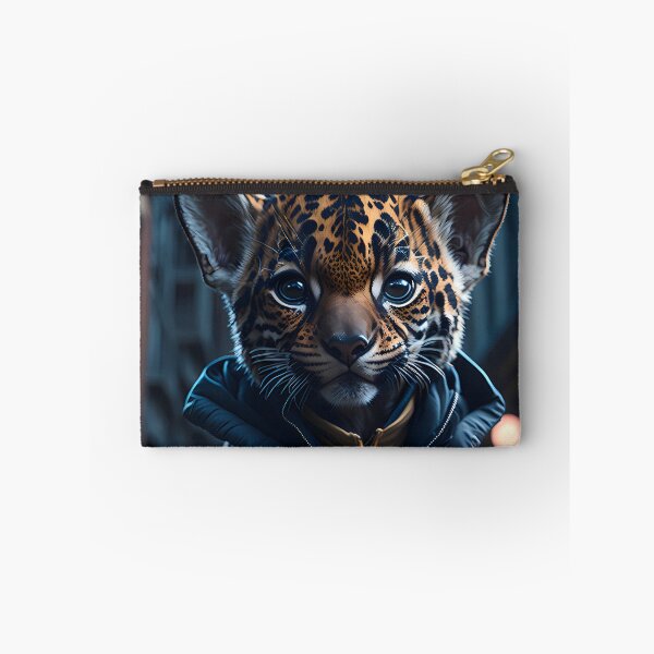 Item preview, A cute tiny hyper realistic baby jaguar, wearing hip hop clothes designed and sold by magikman65.
