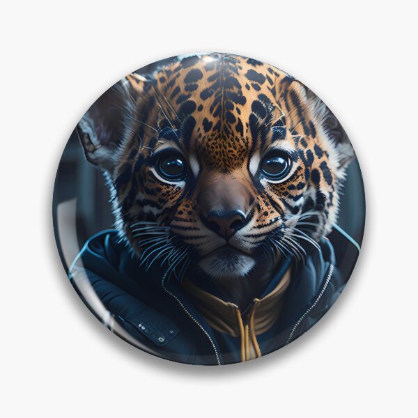 Item preview, A cute tiny hyper realistic baby jaguar, wearing hip hop clothes designed and sold by magikman65.