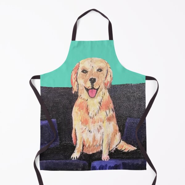 Item preview, Golden dog on sofa chair happy labrador retriever designed and sold by MiowandMolly.