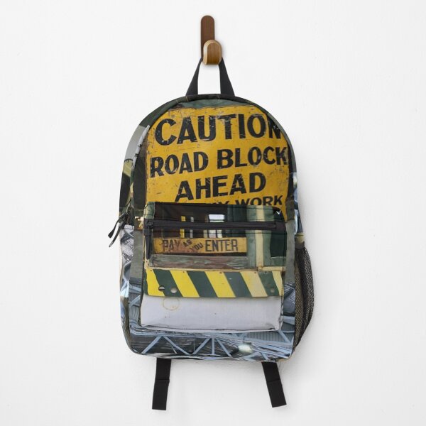 Item preview, Caution Road Block Ahead Tram Vintage Signs designed and sold by Michael Voyler.