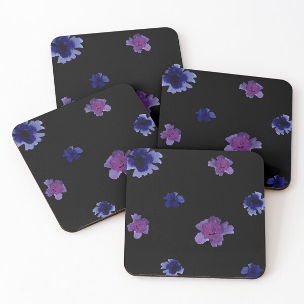 Artikelvorschau, Violet viola flower black pattern a watercolor entworfen und verkauft von Yana Mustafina | Boho Soulful Designs.