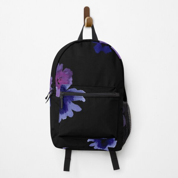 Aperçu de l'œuvre Violet viola flower black pattern a watercolor  créée et vendue par Yana Mustafina | Boho Soulful Designs.