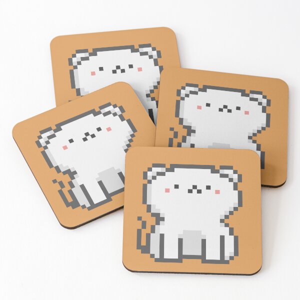 Item preview, Pixel Quiet Scottish Fold White Cat 32 designed and sold by sosorimaru.