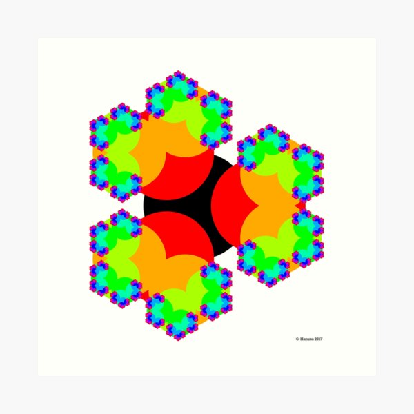 Tri-Circle Fractal Art Art Print