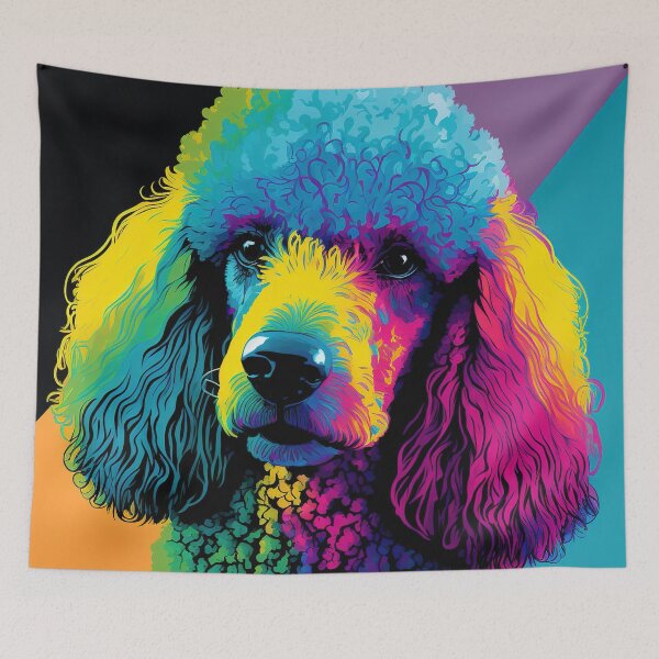 Item preview, Vibrant Iridescent Close-Up of a Poodle Dog designed and sold by Warehouse46.