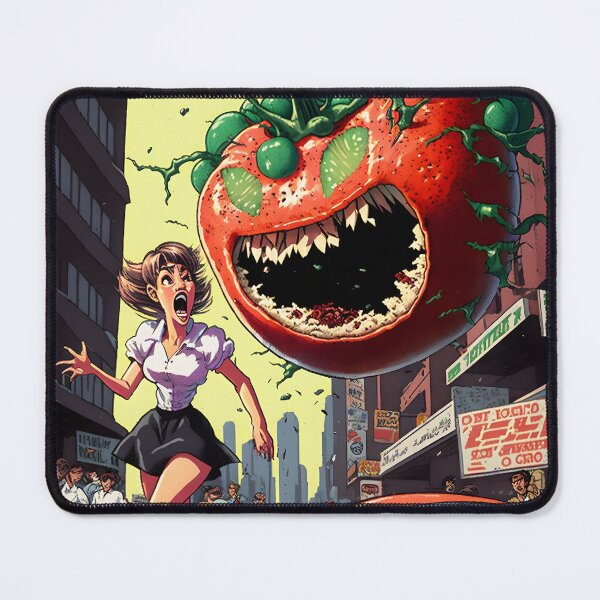 Artikelvorschau, Böse Tomatenmonster in der Stadt - Retrofuturismus Japanischer Anime Retro 60er entworfen und verkauft von AIWanderer.