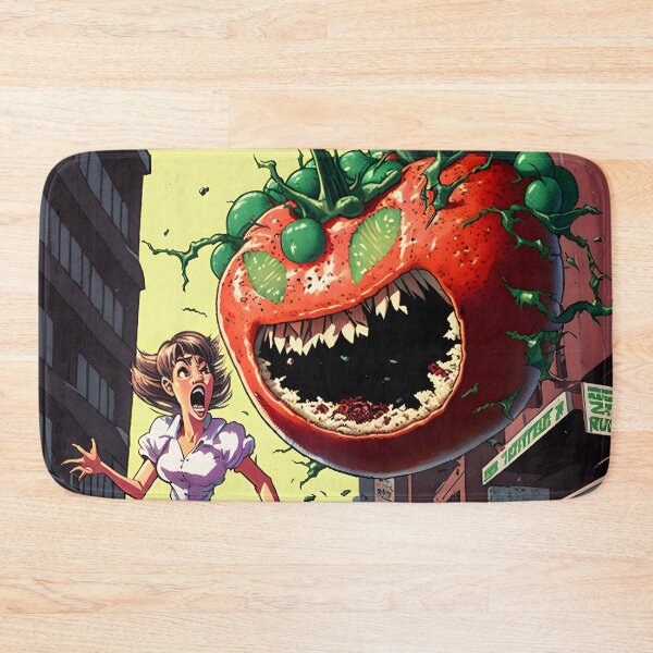 Item preview, Evil Tomato Monsters in the City - Retrofuturism Japanese Anime Retro 60s designed and sold by AIWanderer.