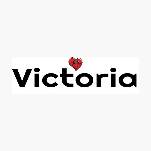 Victoria Cute Heart Mi nombre Nombre Victoria Lámina fotográfica