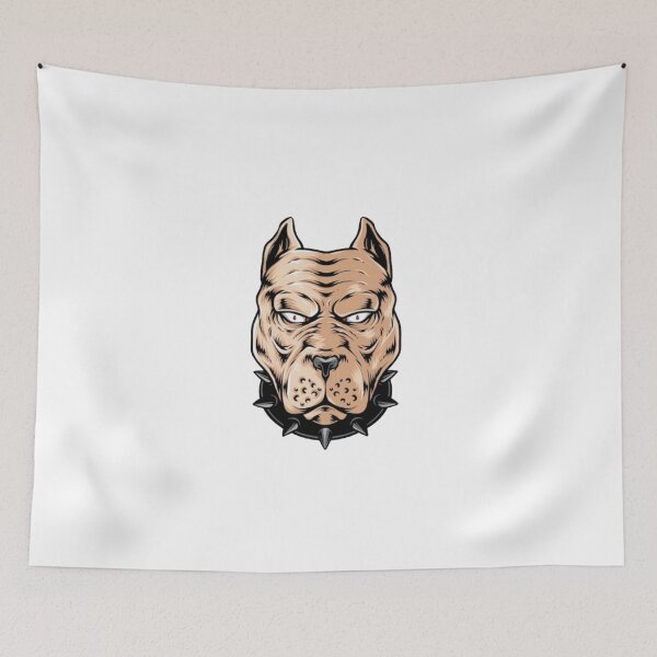 Item preview, Spiked Attitude - Colorful Pitbull Head with Studded Collar Illustration designed and sold by MediaPOX.