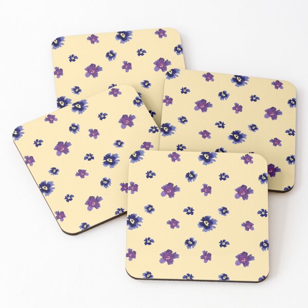 Artikelvorschau, Violet viola flower beige pattern a watercolor entworfen und verkauft von Yana Mustafina | Boho Soulful Designs.
