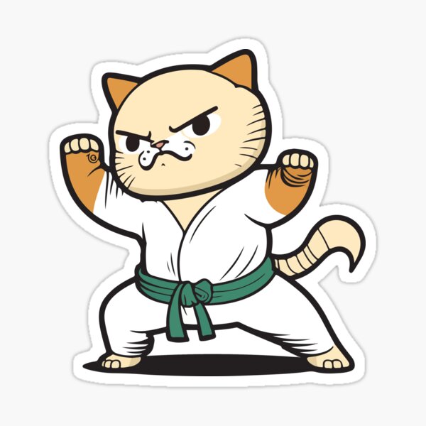 Purrfectly Powerful: The Karate Cat Sticker