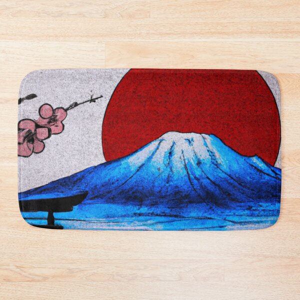 Artikelvorschau, "Harmonie der Elemente: Ein japanisches Tempeltor mit Kirschblüten, dem Berg Fuji und der aufgehenden Sonne" entworfen und verkauft von 9000MilesToHome.