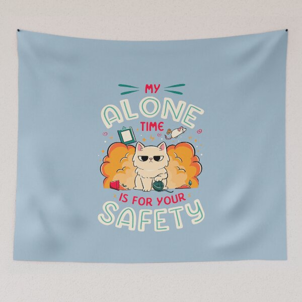 Item preview, My Alone Time is For Your Safety - Cute Funny Angry Cat Gift designed and sold by EduEly.