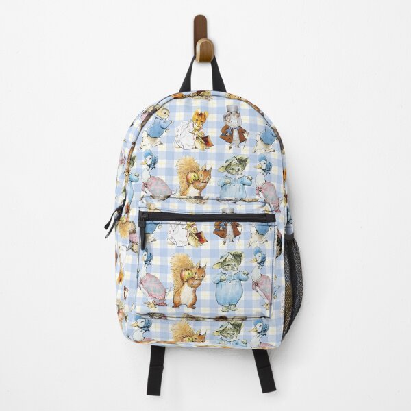 Item preview, Beatrix Potter characters on blue gingham pattern designed and sold by coolkatia.