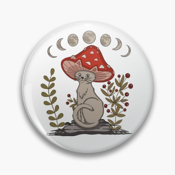 Item preview, Cottagecore Aesthetic Cat With Mushroom Hat  designed and sold by gogo-jr.