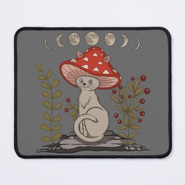 Item preview, Cottagecore Aesthetic Cat With Mushroom Hat designed and sold by gogo-jr.