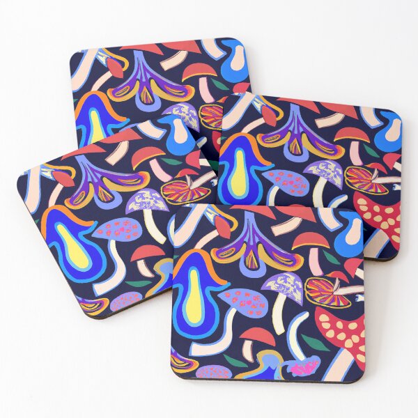 Item preview, Painted children's drawing colorful mushrooms designed and sold by HappyTrippy.