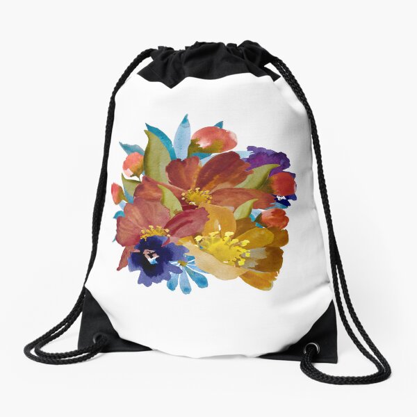 Item preview, Bouquet peony daisy violet floral a watercolor designed and sold by Calligramus | Self-Love, Mental Health & Soft Feminism Design.