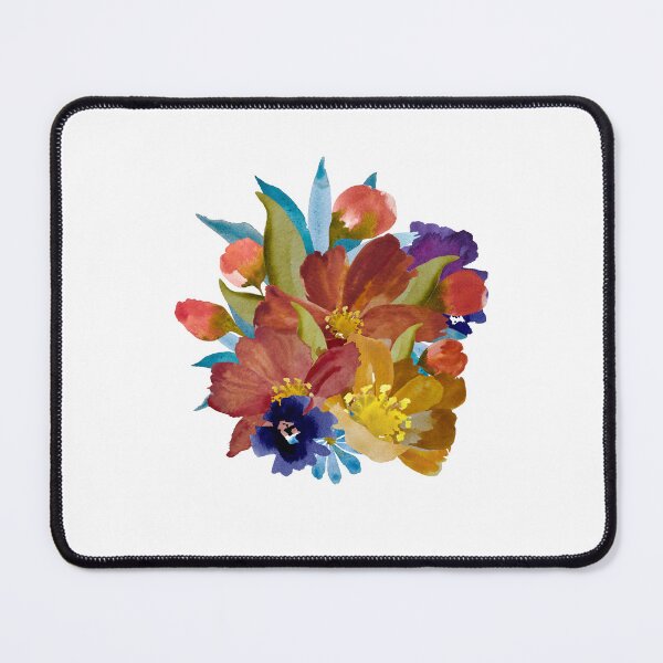 Item preview, Bouquet peony daisy violet floral a watercolor designed and sold by Yana Mustafina | Boho Soulful Designs.