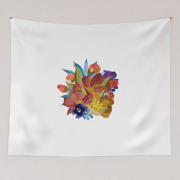 Item preview, Bouquet peony daisy violet floral a watercolor designed and sold by Yana Mustafina | Boho Soulful Designs.
