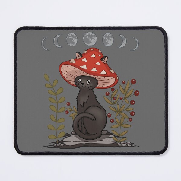 Item preview, Cottagecore Aesthetic Cat With Mushroom Hat designed and sold by gogo-jr.