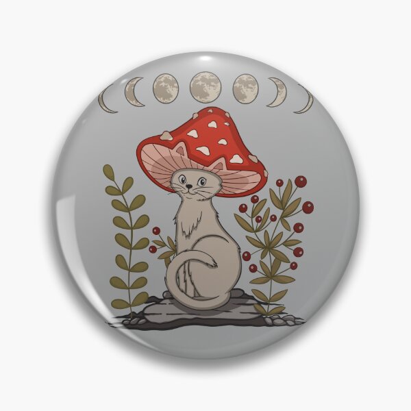 Item preview, Cottagecore Aesthetic Cat With Mushroom Hat  designed and sold by gogo-jr.
