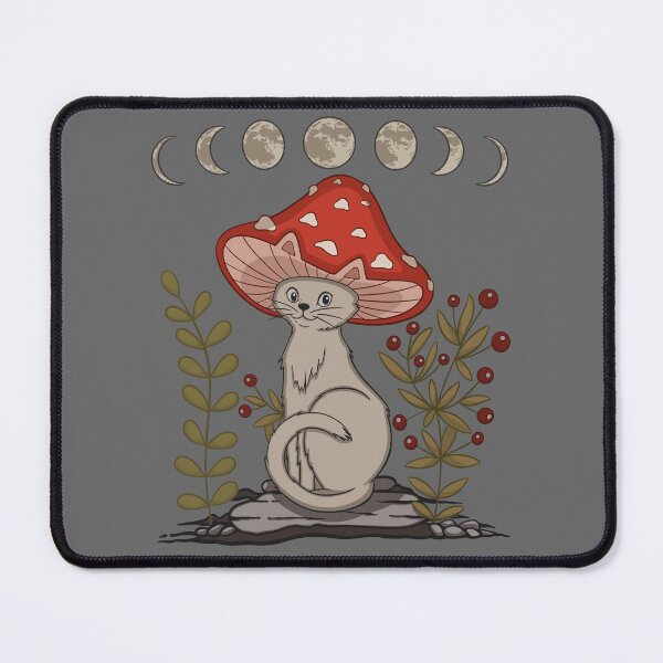 Item preview, Cottagecore Aesthetic Cat With Mushroom Hat designed and sold by gogo-jr.